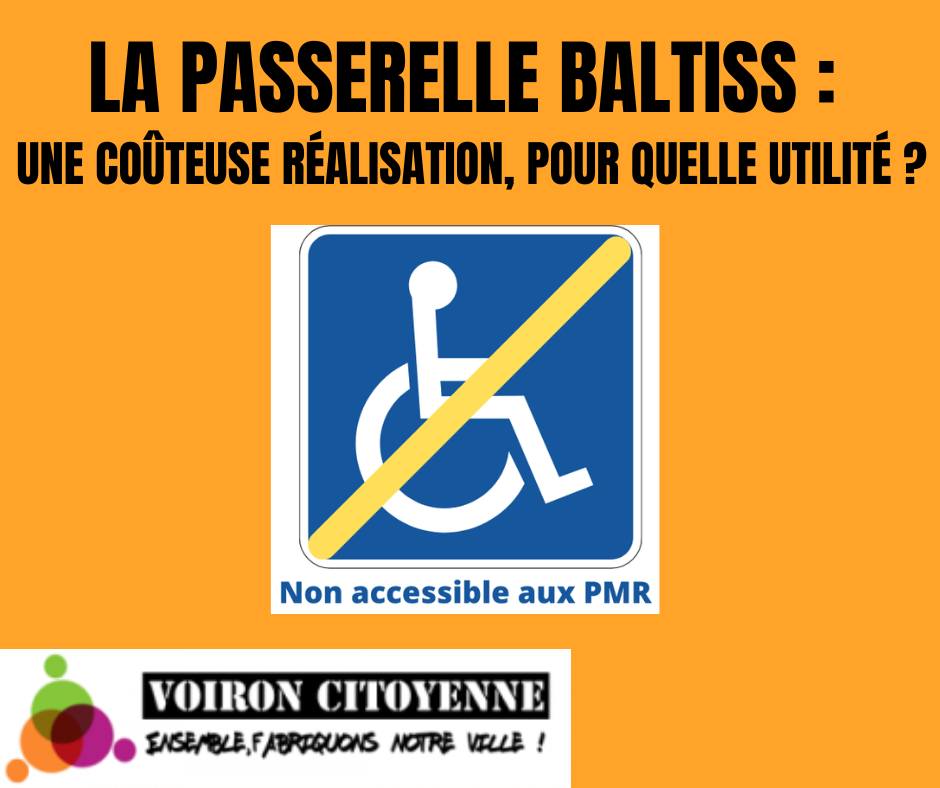 La passerelle Baltiss, inaccessible aux PMR