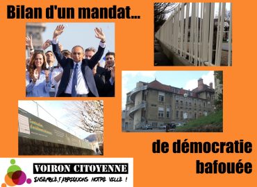 Bilan d'un mandat de démocratie bafouée Photo de Eric Zemmour, l'ancien hôpital, le square Brameret, le parking Tardy